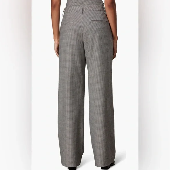 rag & bone Andi Full length Trouser High Waist Ankle Wide Leg /Color: Blue plaid - Picture 3 of 11